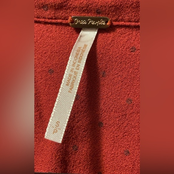 Free People This Town Red Long Sleeve Button-Down Shirt Dress - Picture 6 of 7